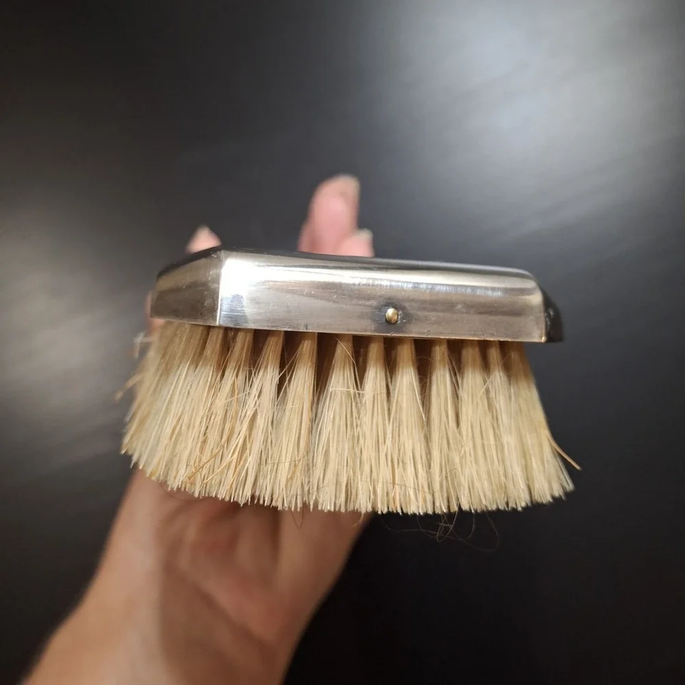LUC LANEL Paris For Christofle 1930s Art Deco Silver Plated‎ Geometric Brush